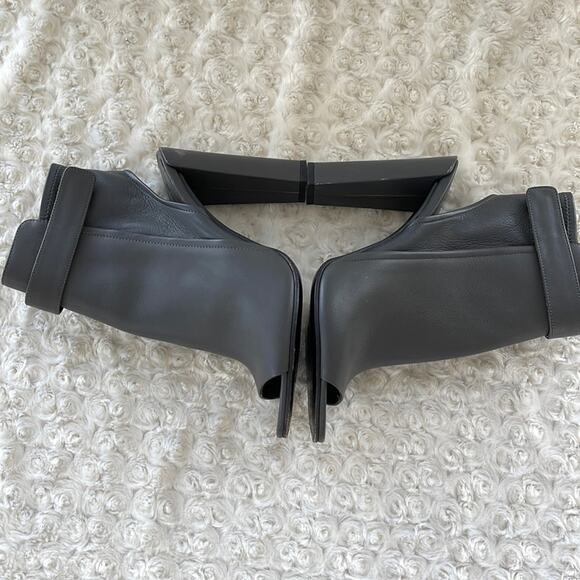 Vince Leather Ankle Boots Peep-Toes Gray Size 10M - Picture 9 of 14